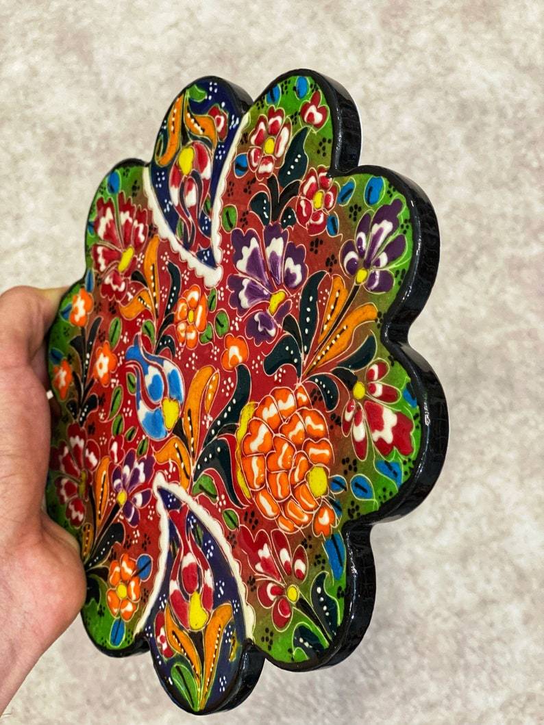 Ceramic Coaster Wall Dishes, Ceramic Tile Trivet, Hot Pad, Kitchen Decor hanging