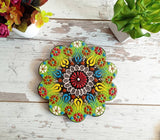 Ceramic Coaster Wall Dishes, Ceramic Tile Trivet, Hot Pad, Kitchen Decor hanging