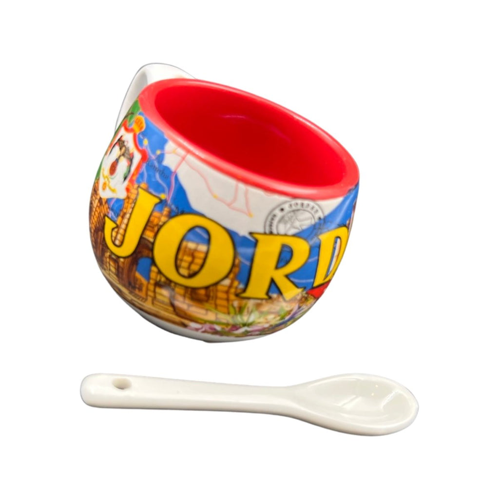 Ceramic Cup Jordan Souvenir With Spoon