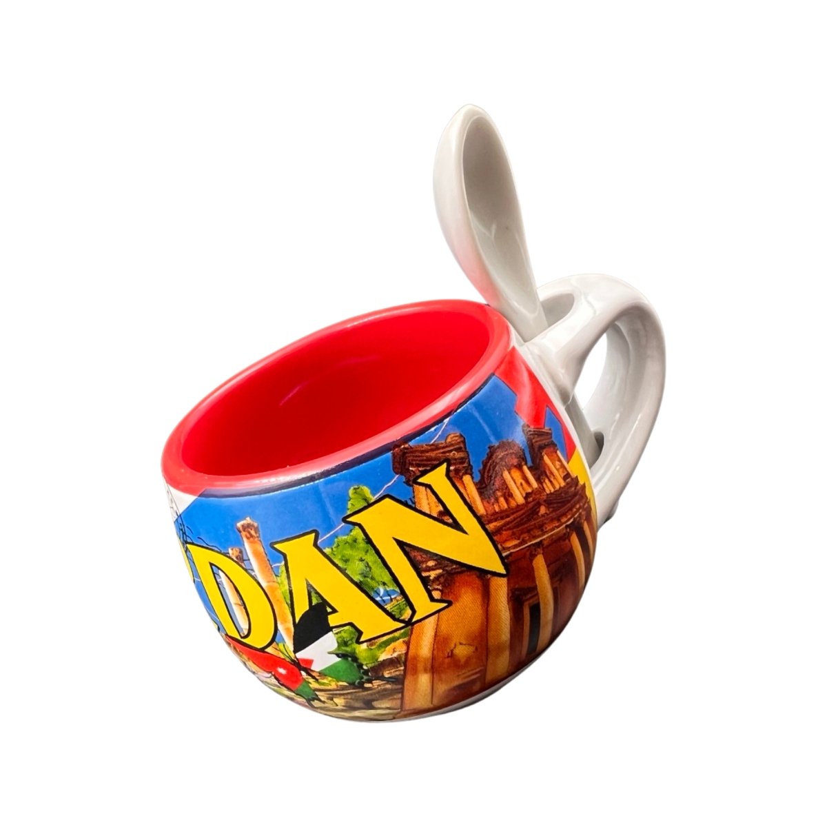 Ceramic Cup Jordan Souvenir With Spoon