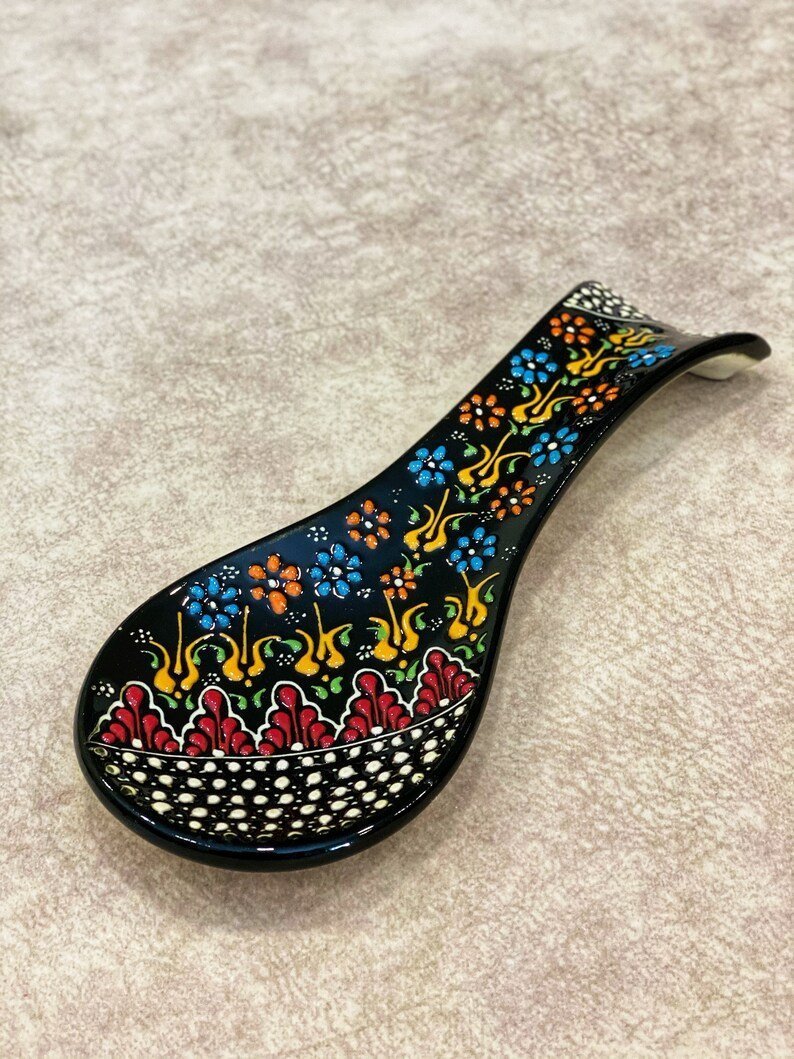 Ceramic Spoon Rest Tile Rack Pottery Spoon Holder Rack Kitchen