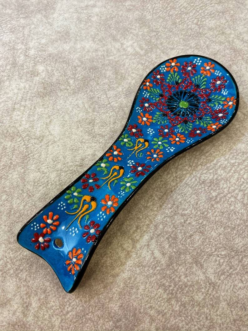Ceramic Spoon Rest Tile Rack Pottery Spoon Holder Rack Kitchen