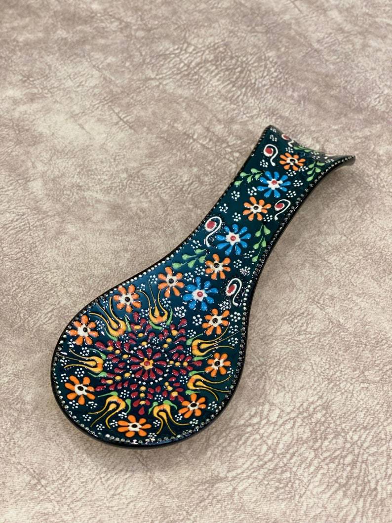 Ceramic Spoon Rest Tile Rack Pottery Spoon Holder Rack Kitchen
