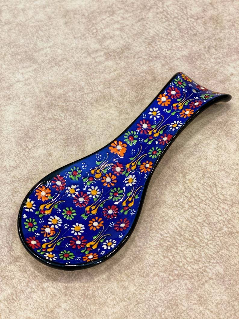 Ceramic Spoon Rest Tile Rack Pottery Spoon Holder Rack Kitchen