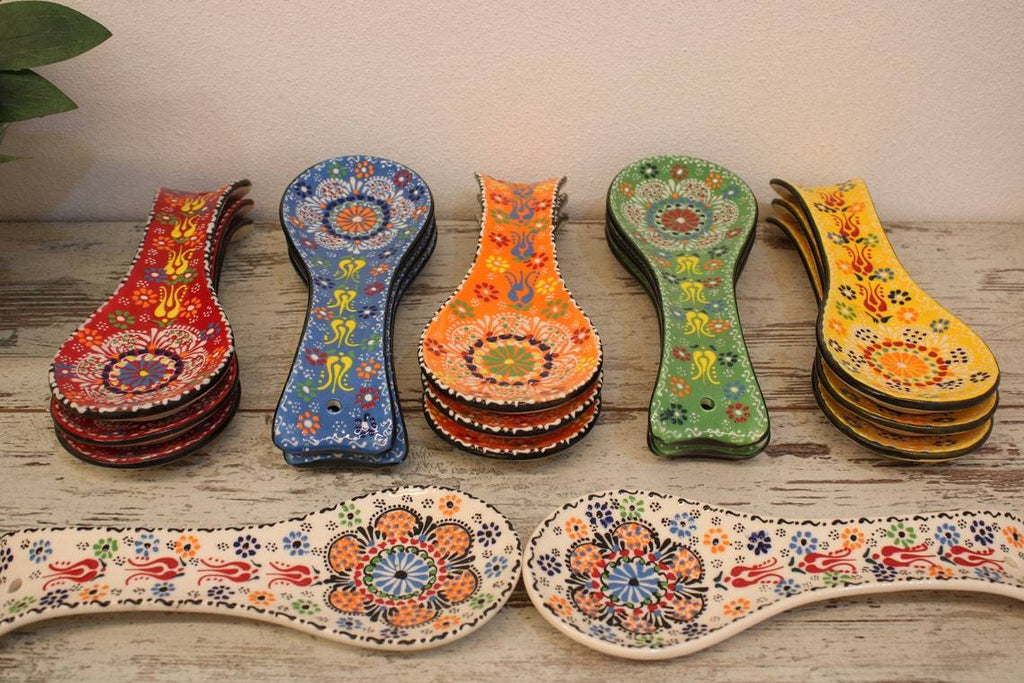 Spoon Rest for Kitchen Utensil Holder, Handmade Turkish Ceramic Croatian  Pottery, Unique Handpainted Tile Gift for New Kitchen