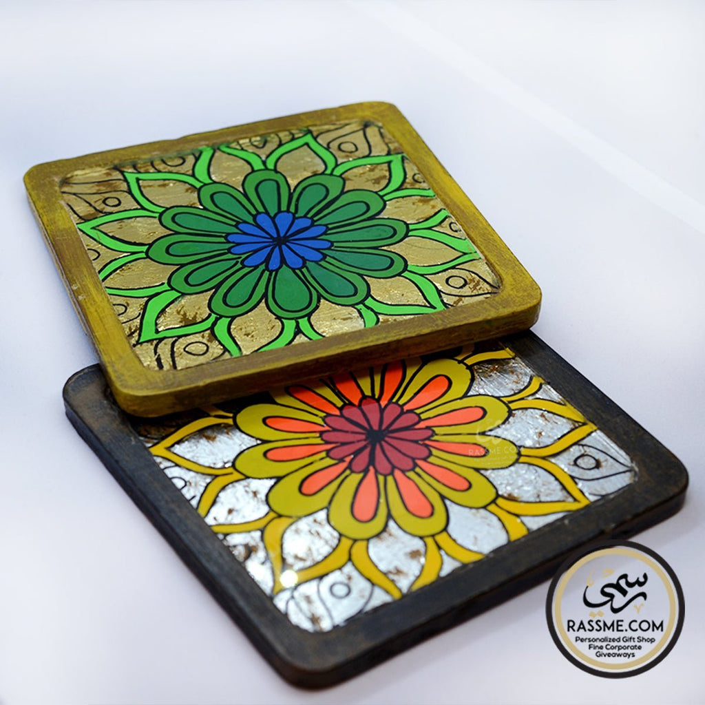 Coaster Glass Painting Wooden Frame