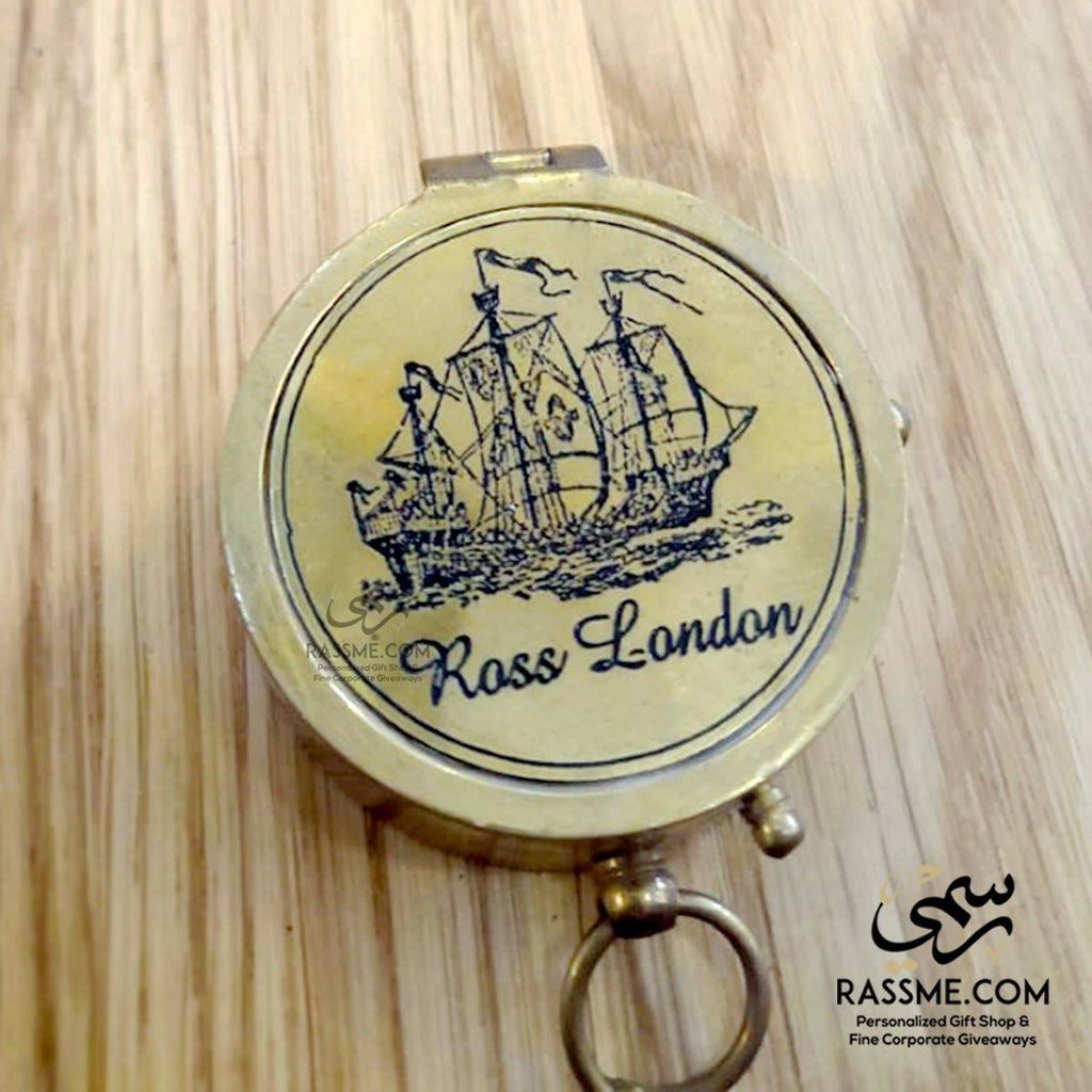 Personalized Solid Brass Flip Compass