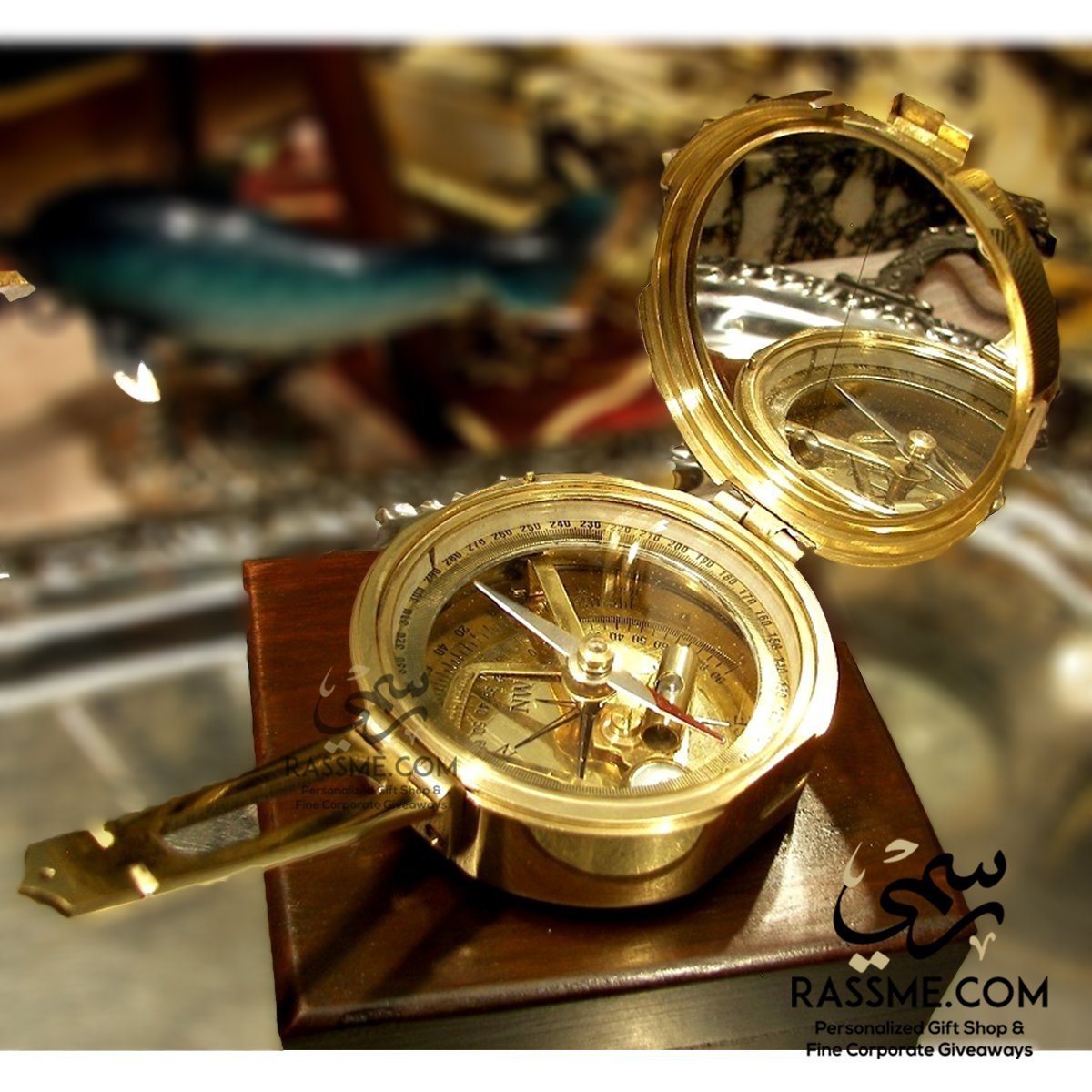 Compass Water Meter and Sundial Brass - Free Engraving
