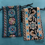 Tatreez Embroidery Mobile Cover Blue and Yello