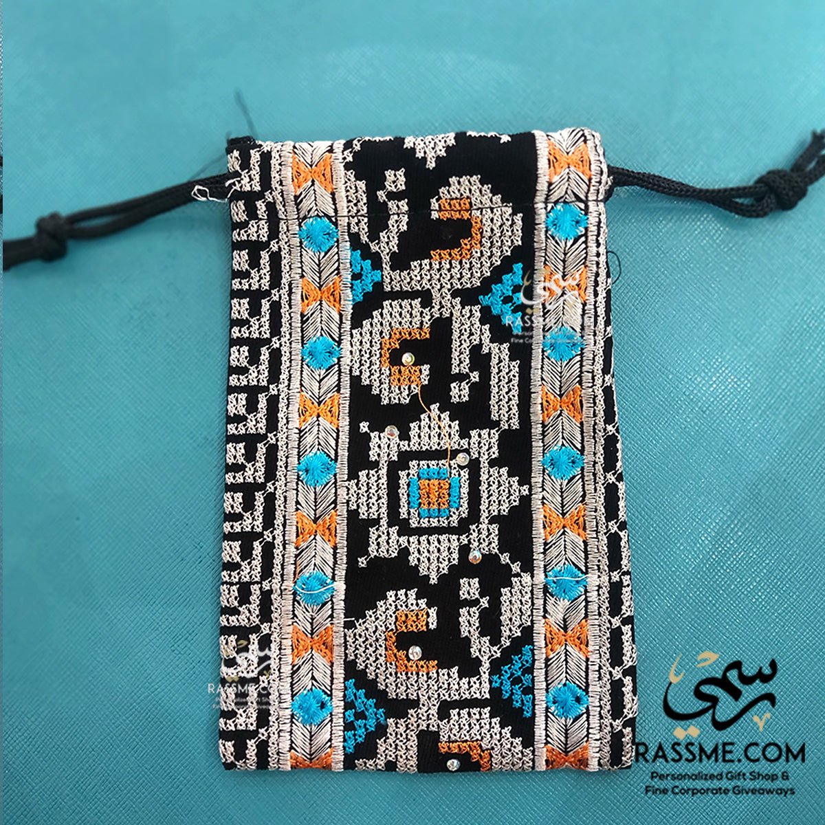 Tatreez Embroidery Mobile Cover Blue and Yello