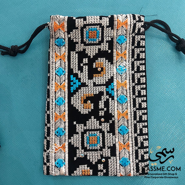 Tatreez Embroidery Mobile Cover Blue and Yello