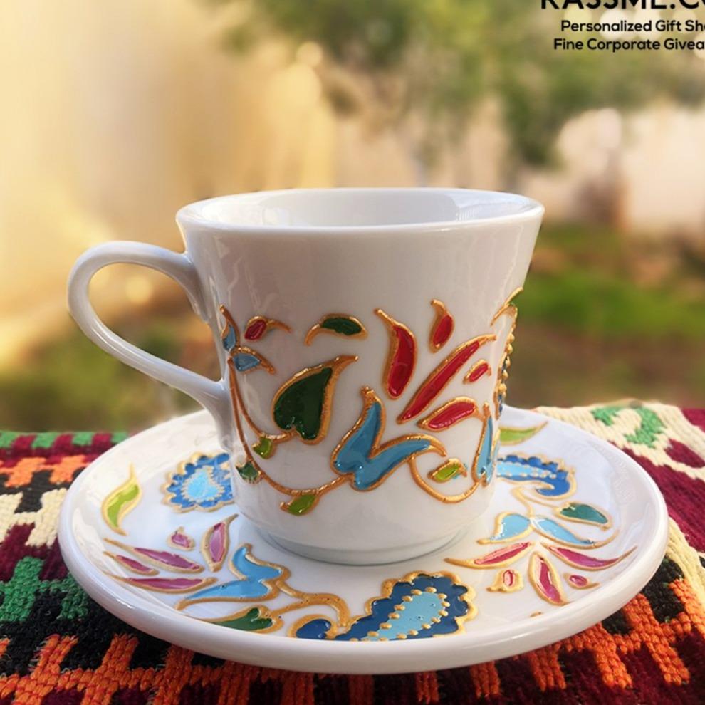Porcelain Floral White Coffee / Tea cup