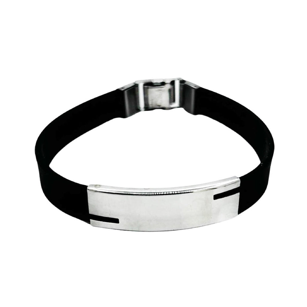 Customized Rubber Stainless Steel Bracelet