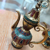Nepalese Pure Copper Gemstone Lapis, Turquoise & Coral Teapot