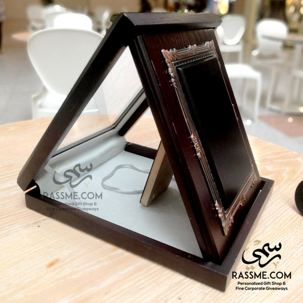 Plaque Trophy Large with Wooden Glass Cover Box Brass Frame
