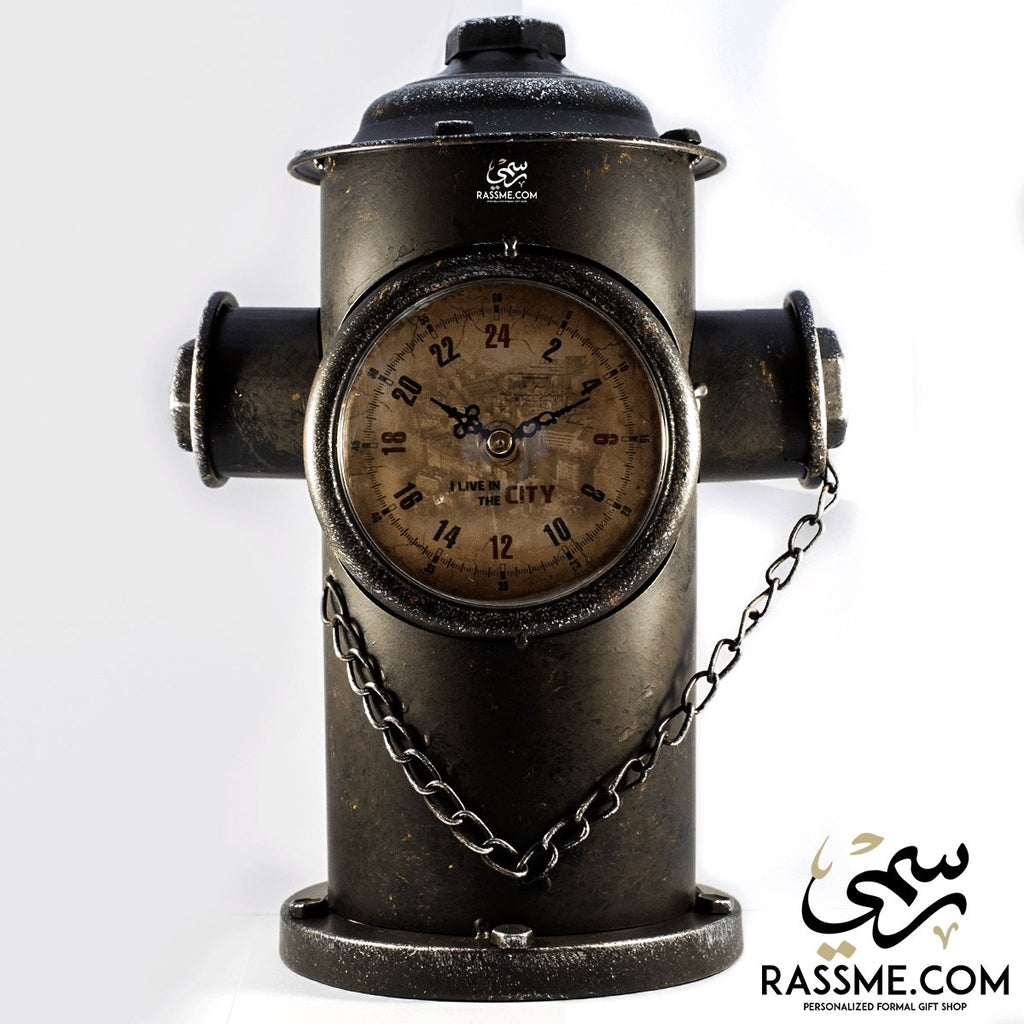 Desk Clock Fireplug Metal