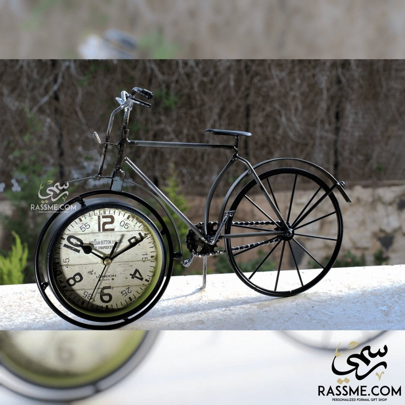 Desk Clock Metal Bicycle