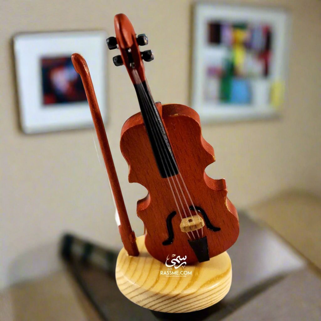 Desktop Music Wooden Mini Violin - Free Engraving