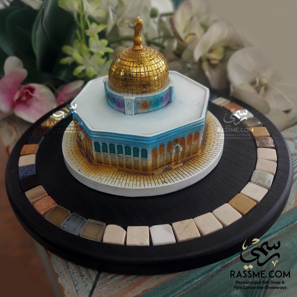 The Dome of the Rock Model Wooden Base Al Qudus مجسم قبة الصخرة