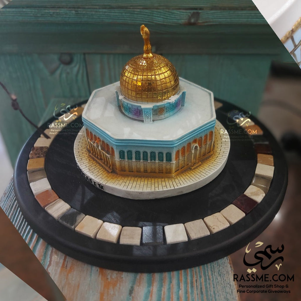 The Dome of the Rock Model Wooden Base with Real stones مجسم قبة الصخرة