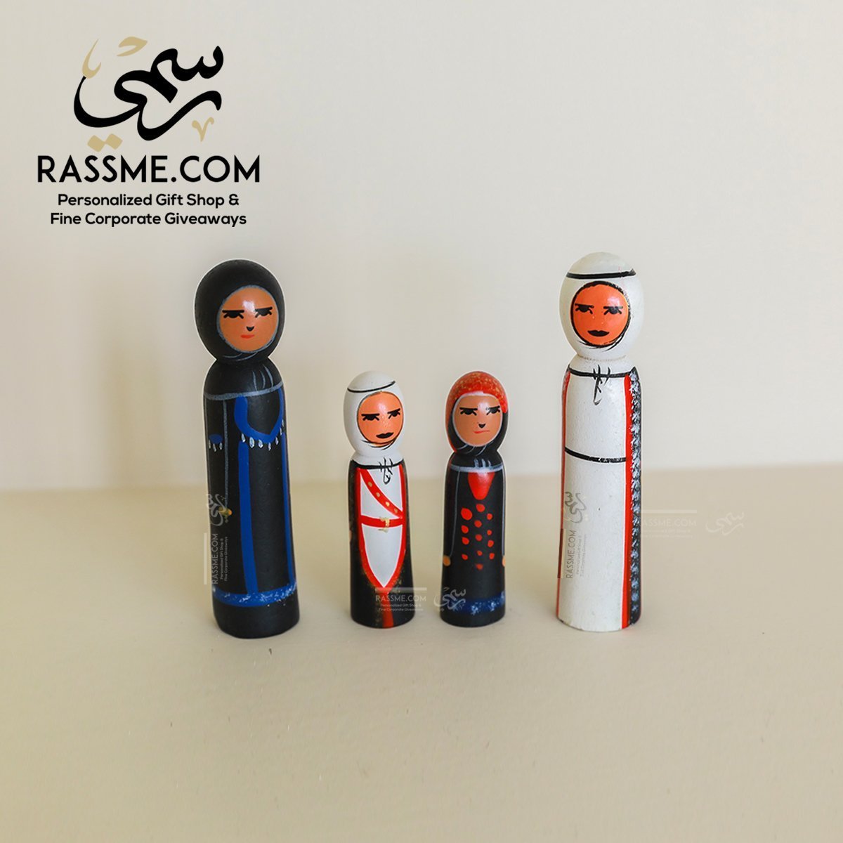 Cute Wooden Bedouin Traditional Figures Set
