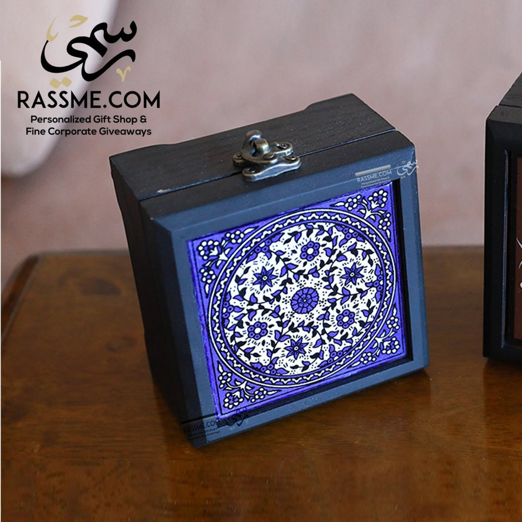 Personalized Wooden Box Ceramic Palestinian Pottery