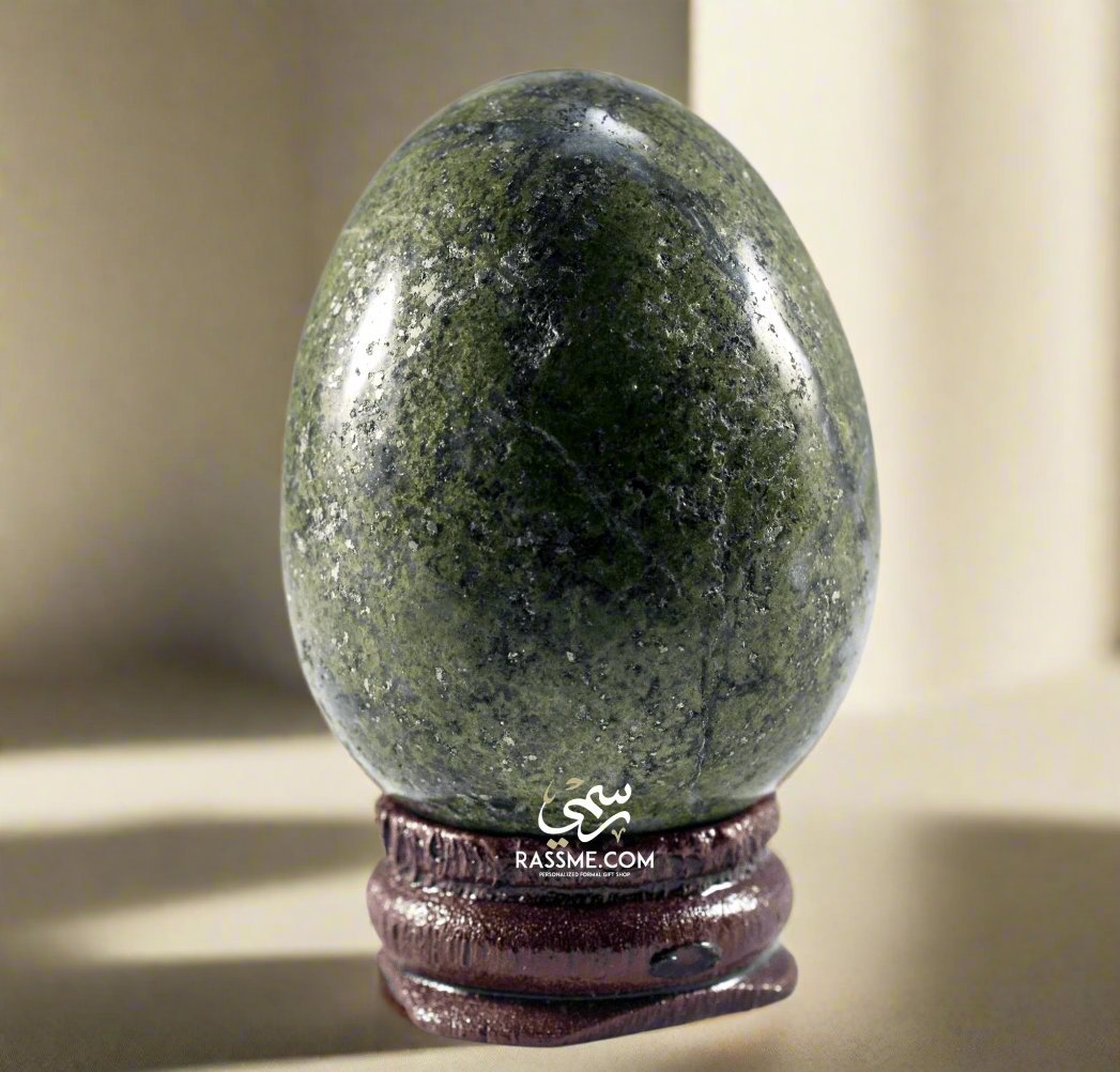 Egg Stone With Wooden Base