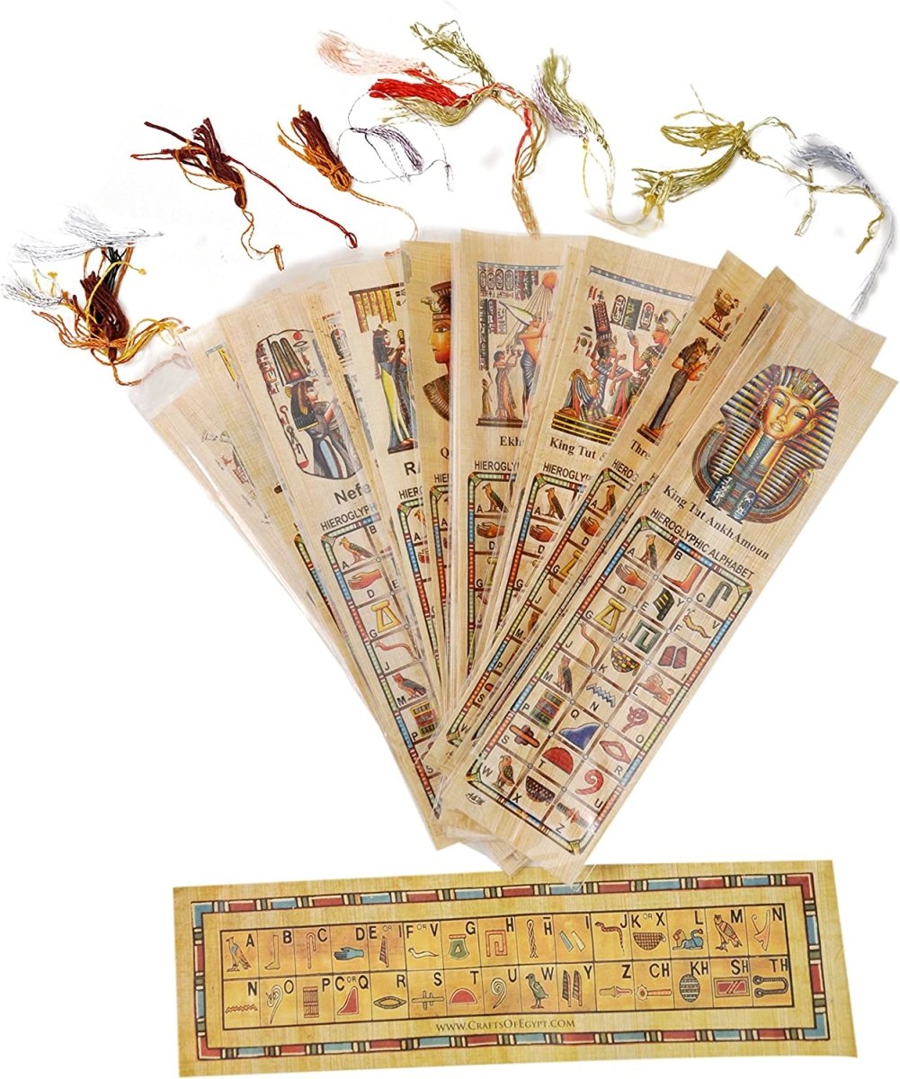 Egyptian Papyrus Paper Set of 10 Bookmarks Book Marks History Educational Set.