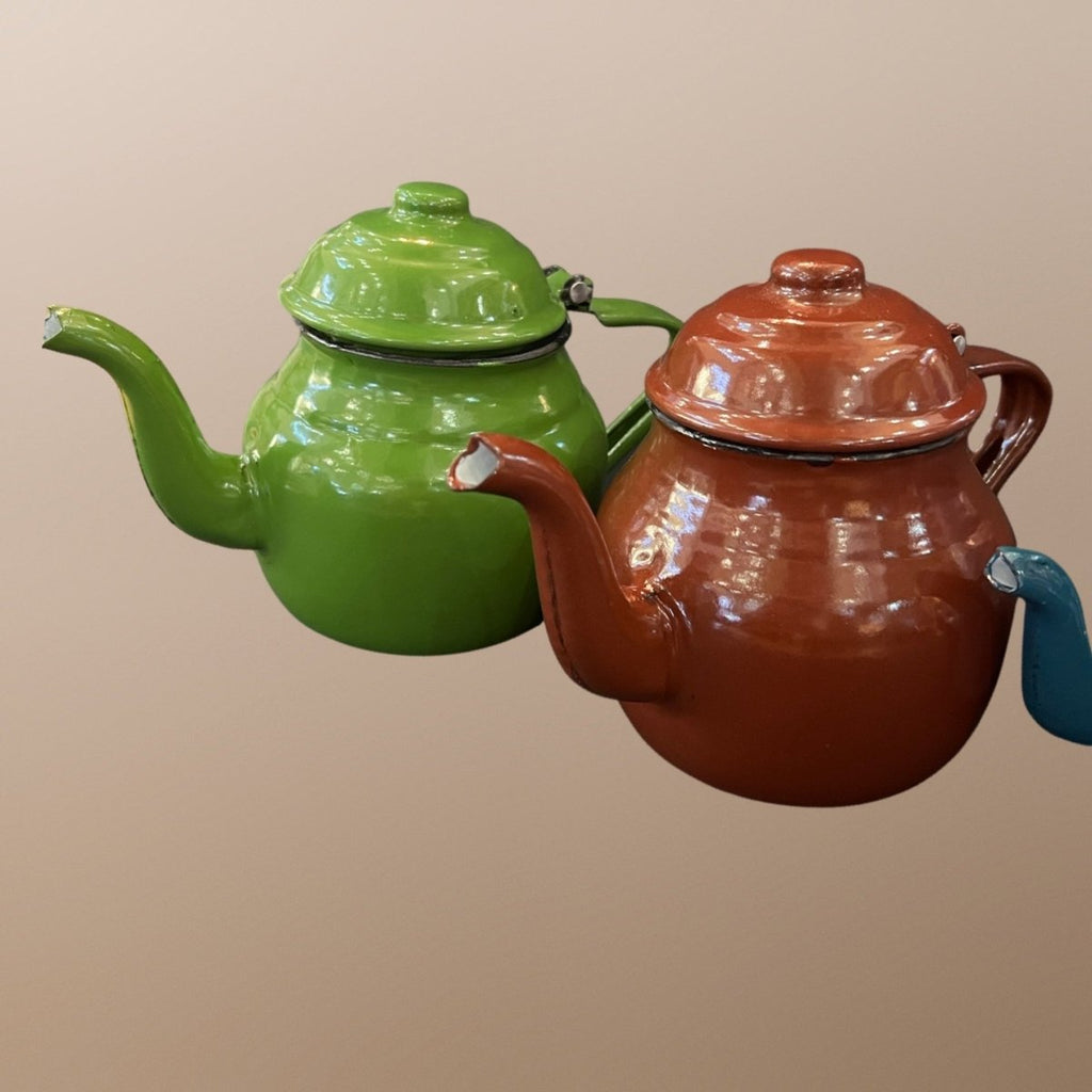 Enamel TeaPot Tea Kettle Pots Vintage Antique