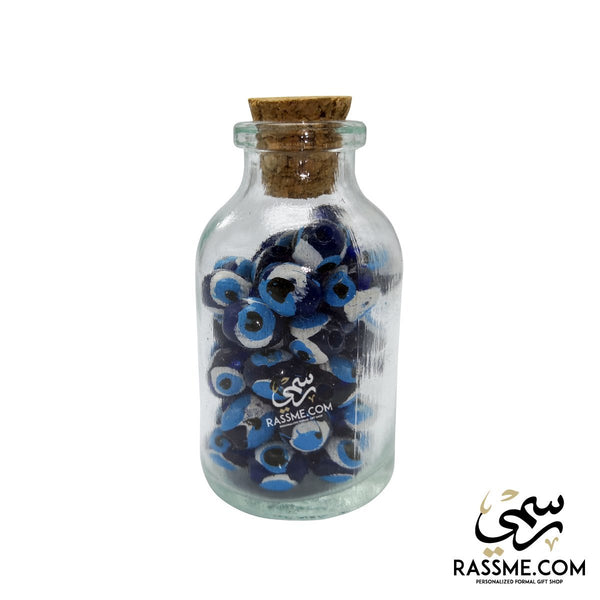 Magnet Mini Bottle Blue Eye Beads - Free Engraving