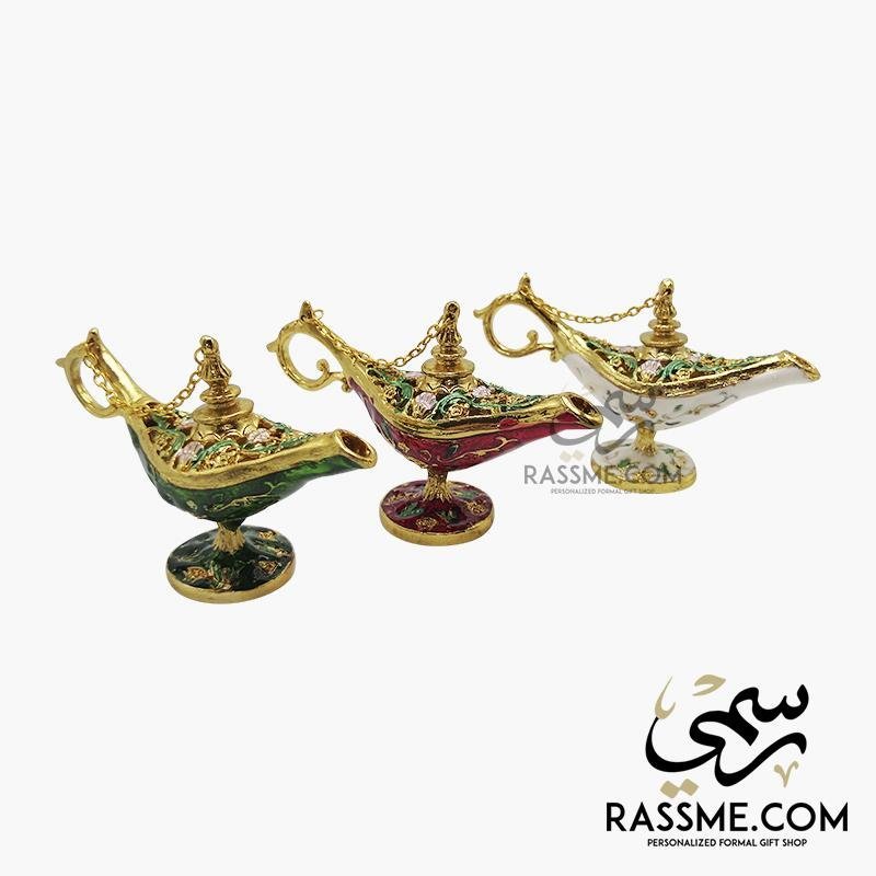Fine Aladdin Magical Lamp Brass & Enamel Colors High Quality