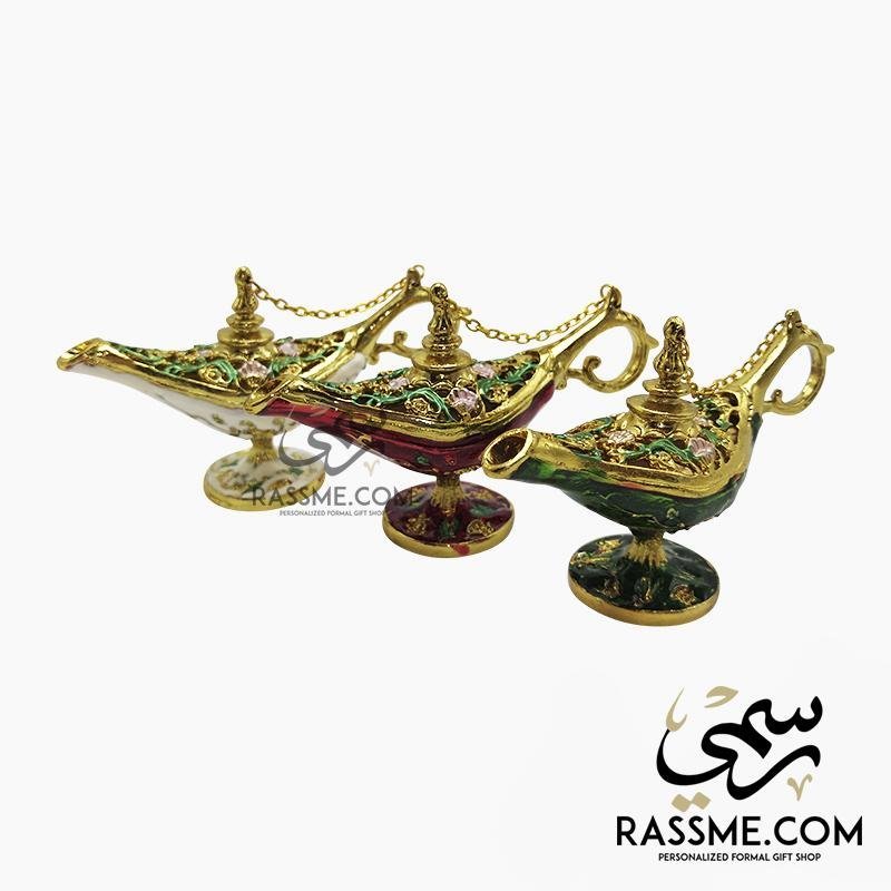 Fine Aladdin Magical Lamp Brass & Enamel Colors High Quality