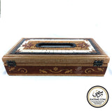 Wooden Tissue Box Cover With Mosaics Stones