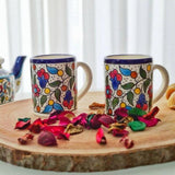 FLORAL CERAMIC COFFE TEA MUG 12OZ