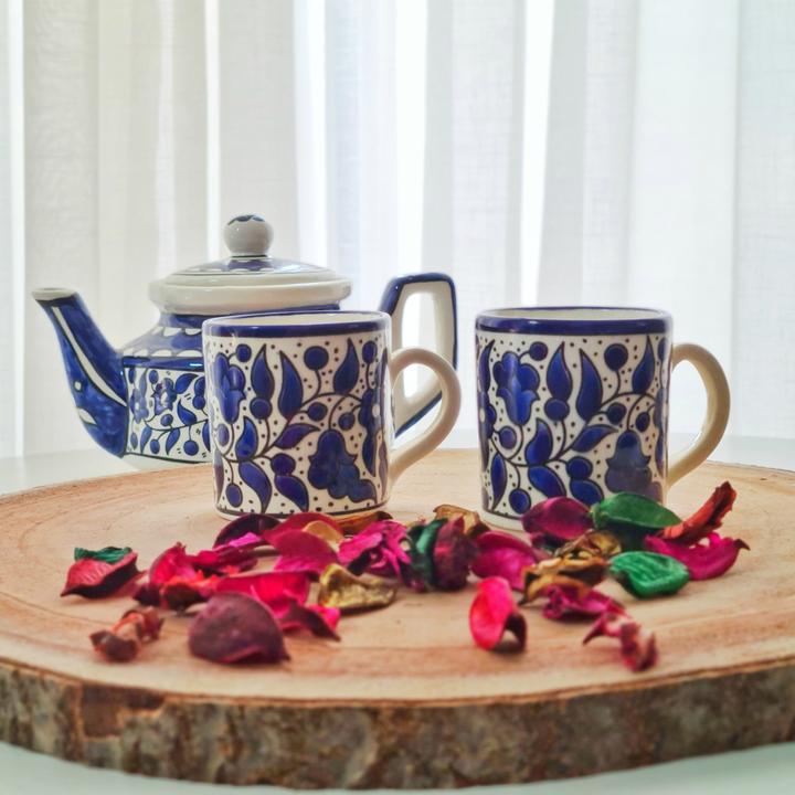 FLORAL CERAMIC COFFE TEA MUG 12OZ