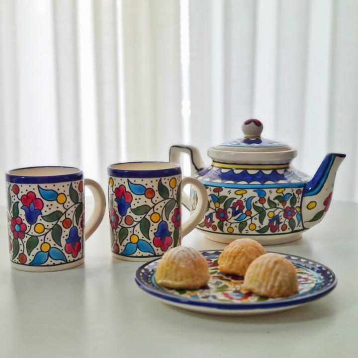 FLORAL CERAMIC COFFE TEA MUG 12OZ