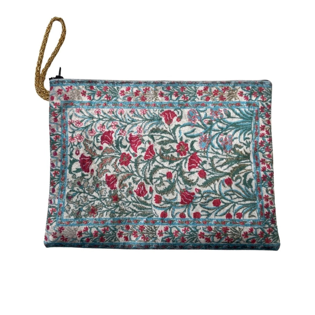 Floral Slim Zipper Purse, Bohemian style Moroccan Bag