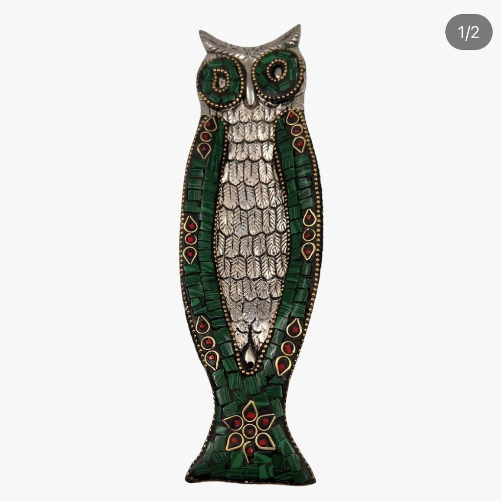 Fortune Incense Stick Holder Tray - Handmade Stone Work Ash Catcher | Owl Brings Good Fortune
