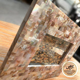 Genuine Dark Mother Of Pearl Frame Office Stand Desk Picture or Wall Hanging