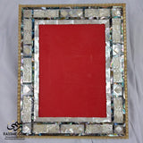 Genuine Mother Of Pearl Frame Office Stand Desk Picture or Wall Hanging With Velvet Luxury Decoration