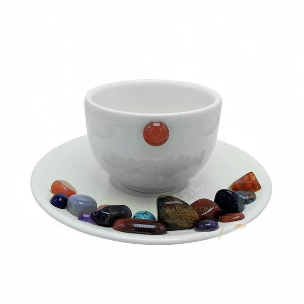 Gemstone And Porcelain Coffee Cup / Tea