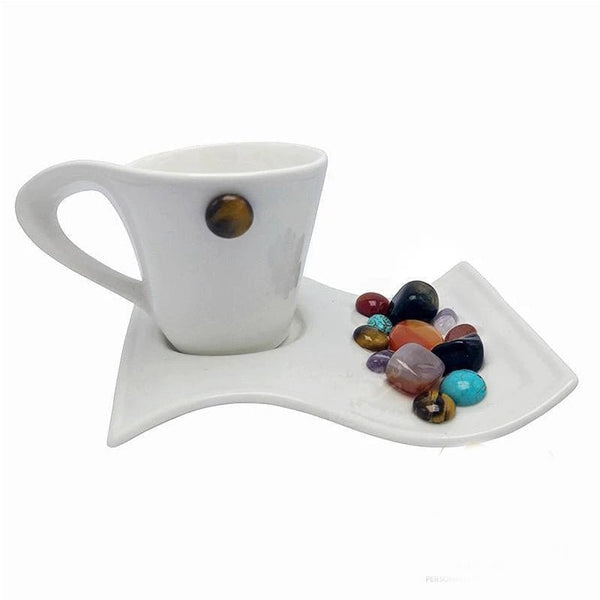 Gemstones Porcelain Turkish Coffee Cup