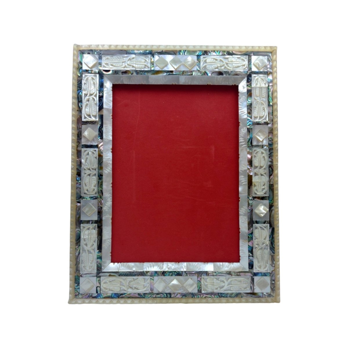 Genuine Mother Of Pearl Frame Office Stand Desk Picture or Wall Hanging With Velvet Luxury Decoration