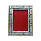 Genuine Mother Of Pearl Frame Office Stand Desk Picture or Wall Hanging With Velvet Luxury Decoration