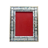 Genuine Mother Of Pearl Frame Office Stand Desk Picture or Wall Hanging With Velvet Luxury Decoration