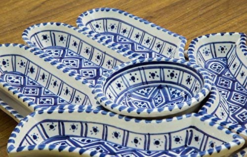 Hamsa Nut Dish Plate Serving Dish Chip and Dip Set Chanuka
