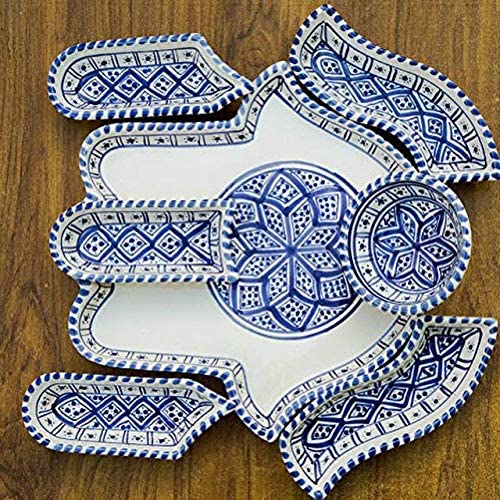 Hamsa Nut Dish Plate Serving Dish Chip and Dip Set Chanuka