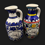 Hand Paint Palestinian Ceramics Olive Oil Bottle Zeit Zaitoun - قنينة زيت زيتون