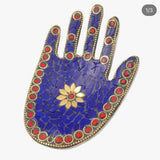 Hand Palm Hamsa Khamsa Incense Stick Holder Tray Gemstone Ash Catcher