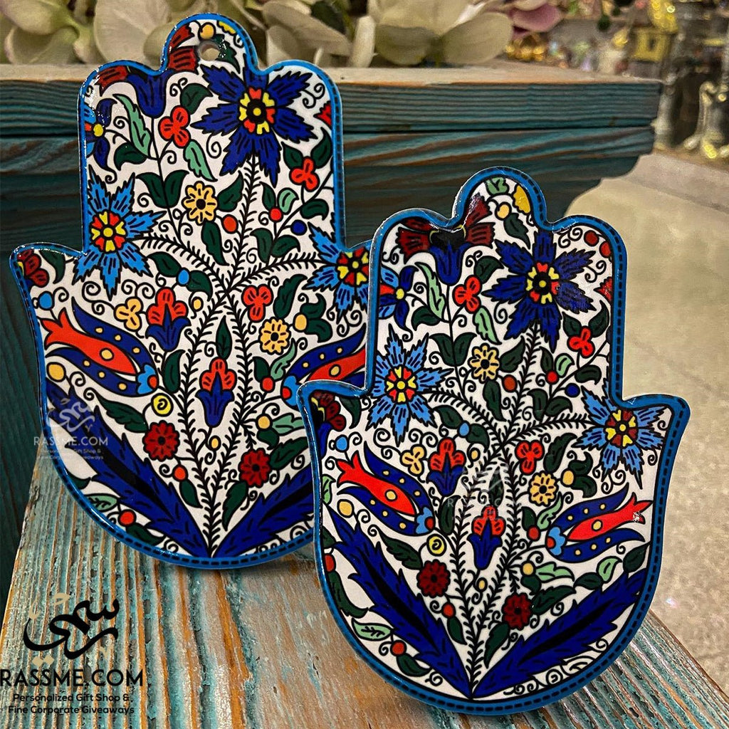Floral Ceramic Hamsa Stand